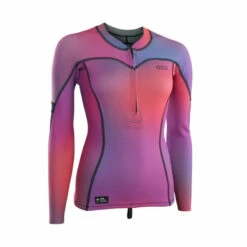 Lycra Femme Top Neo Zip ION LS Manches Longues 1.5 Mm Pink Gradient